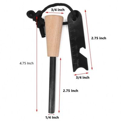 Emergency Survival Kit Magnesium Flint , Fire Starter Camping Gear/ Flint Fire Starter / Magnesium Flint /  Solid Wood Handle_img_7