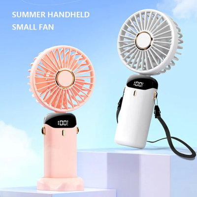 N15 LED Digital Display Rechargeable Stylish Folding Hand Fan With Mobile Stand_img_0