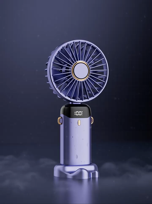 N15 LED Digital Display Rechargeable Stylish Folding Hand Fan With Mobile Stand_img_2