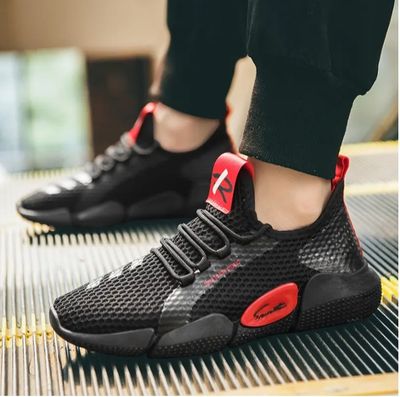 Premium Dark Flow Sneakers . (Black & Scarlet) (C-02)_img_6