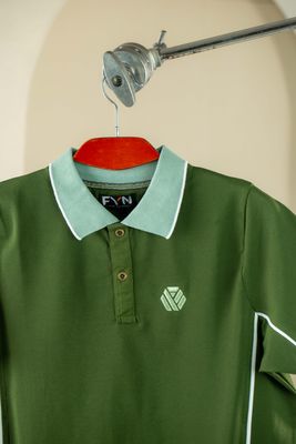 Premium Quality Piping Cut & Sew Design Pique Polo - Forest grn_img_1