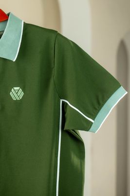 Premium Quality Piping Cut & Sew Design Pique Polo - Forest grn_img_2