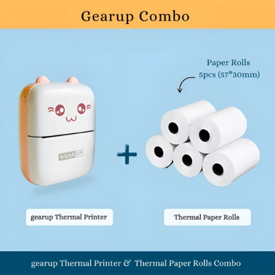 Gearup Thermal Printer & Thermal Paper Rolls Combo – Pink Color_img_0