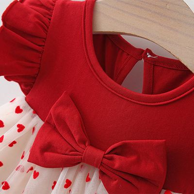 Baby Girl Flying Sleeves Love Printed Summer Princess Dress (6 months to 3 years)_img_3