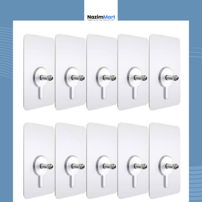 10pcs- Free Wall Hook Screw Adhesive Non Trace No Drilling Wall Installation Hook_img_3