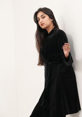 Velvet Black Wrap Dress_img_3