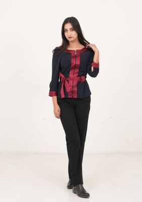 Elegant Black Velvet Wrap Dress_img_1