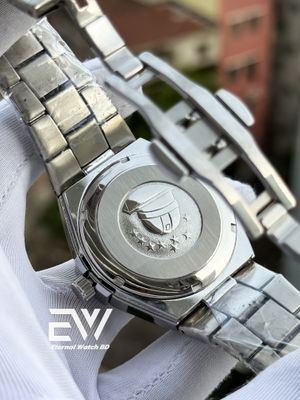 OMEGA WHITE CHECK DIAL BLACK BEZEL SILVER BODY_img_1