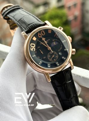 PATEK PHILLIPE BLACK DIAL RG CASE BLACK BELT_img_0