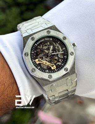 AP AUTOMATIC BLACK DIAL SILVER CASE_img_1