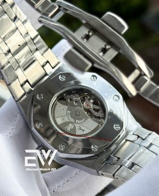 AP AUTOMATIC BLACK DIAL SILVER CASE_img_3