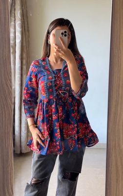 Myntra Short Tops Navy Blue_img_0