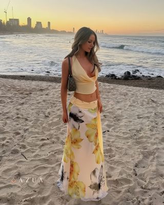 Butter Yellow Piece Skirt Set_img_0