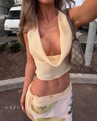 Butter Yellow Piece Skirt Set_img_2