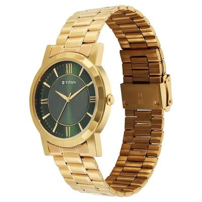 Titan Karishma Zing Quartz Analog Green Dial Stainless Steel Strap Watch For Men (1644YM05) হাত ঘড়ি ।_img_1