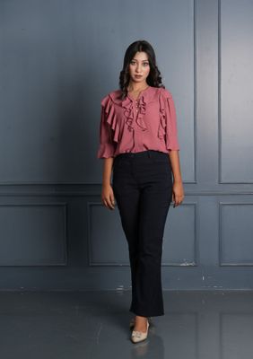 Stylish Pink Ruffle Top trendy and versatile outfit._img_1