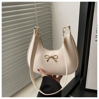 Solid Colour Bowknots Armpit Bag_img_1
