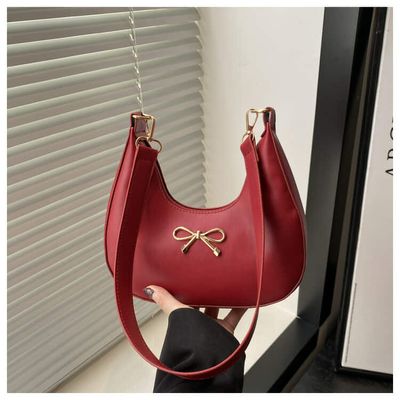 Solid Colour Bowknots Armpit Bag_img_2