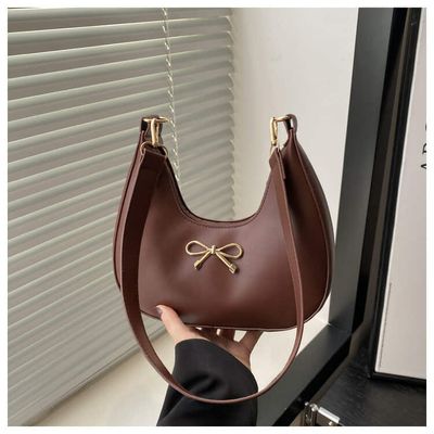 Solid Colour Bowknots Armpit Bag_img_3