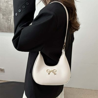 Solid Colour Bowknots Armpit Bag_img_7