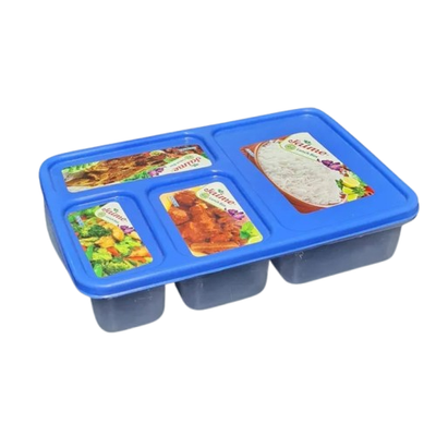 Plastic 4G Dividers Corporate Lunch Box –  Compartment Office Economy Tiffin Lunch Box | Food Grade, Portable & Durable_img_1