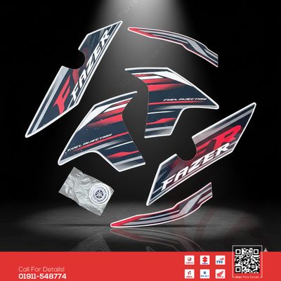 Full Set Sticker for Yamaha Fazer V2 (Red Colour) bike._img_0