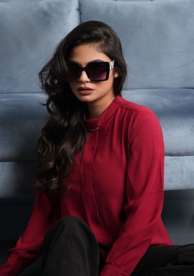 Elegant Maroon Long Sleeve Top_img_0