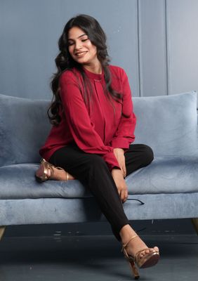 Elegant Maroon Long Sleeve Top_img_1