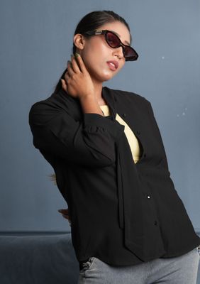 Elegant Black Shirt for Women | Casual & Smart Look_img_0