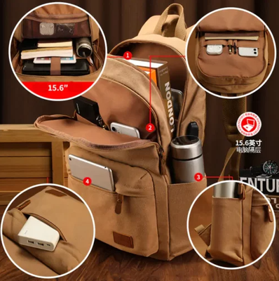 B1007 Large Capacity Canvas Outdoor Backpack_img_2