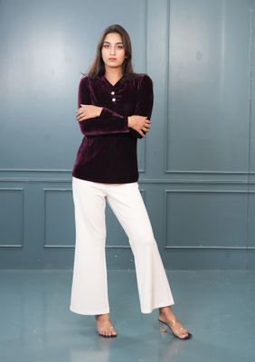 Velvet Maroon Top-Elegant Winter Look_img_2