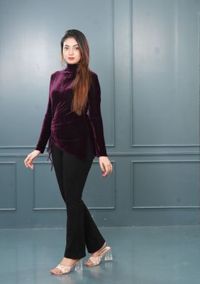 Elegant Maroon Velvet Top_img_1