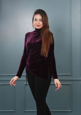 Elegant Maroon Velvet Top_img_0