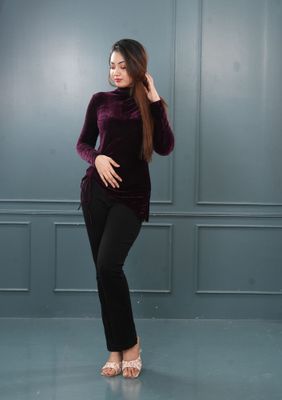 Elegant Maroon Velvet Top_img_3