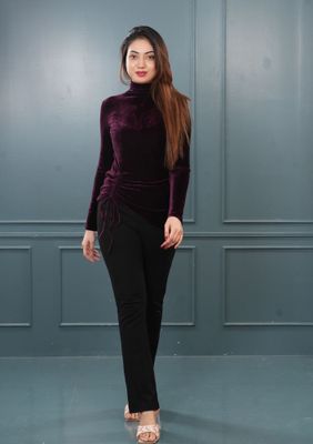 Elegant Maroon Velvet Top_img_2