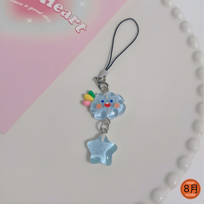 Kawaii Cloud & Star Charm Phone Strap – Pastel Series_img_4