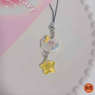 Kawaii Cloud & Star Charm Phone Strap – Pastel Series_img_5