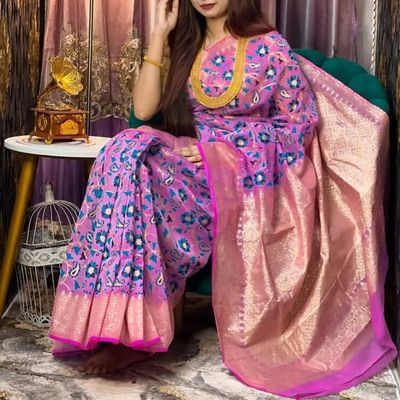 হাফ সিল্কে স্ক্রিন প্রিন্ট কাজ করা শাড়ি_img_9