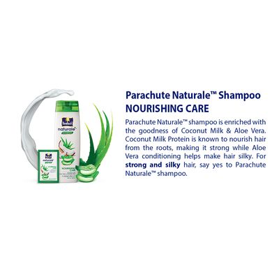 Parachute Naturale Nourishing Care Shampoo with Aloe Vera & Coconut Milk, For Strong & Silky Hair, Smoothens Hair, Paraben Free, 100% Vegan, All Hair Types, 160 ml_img_1