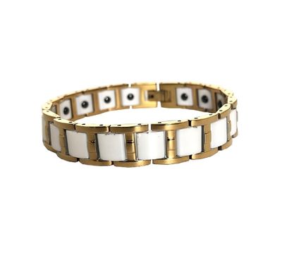 18MM White Ceramic Wide Chain Bracelet Men Luxury Rose Gold Color Stainless Steel Male Jewelry Accessories His Birthday Gifts_img_1