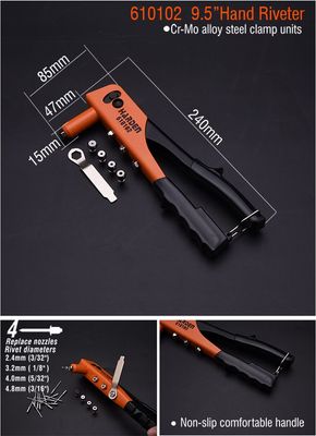 HARDEN 9.5" Hand Riveter Heavy Duty Manual Pruning Tool Alloy Steel Hand Riveter 610102_img_4