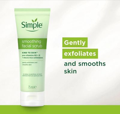 Simple Kind To Skin Smoothing Facial Scrub With Rice Granules 75ml_img_0