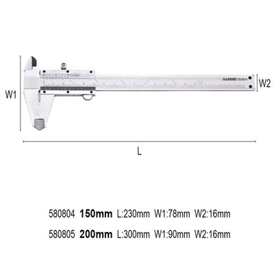 HARDEN Analouge Venier Caliper ( 6"| 8" ), Steel body, Clear scale, Satin finish; 580804 | 580805_img_3