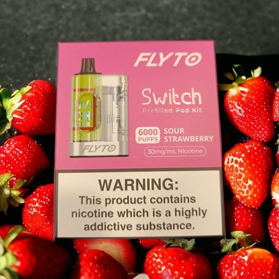 Flyto Switch sour strawberry 6000 Puffs Disposable Pod Kit – Rechargeable, 8ml E-liquid, Type-C Charging_img_0