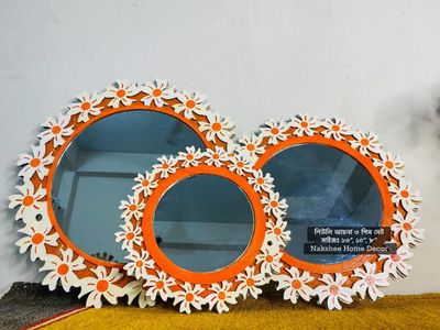 শিউলি আয়না ৩ সাইজ সাদা রং ৩ পিসের সেট_img_0