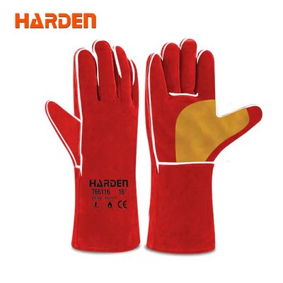 HARDEN Welding Gloves, 16", top quality long welding gloves leather welding glove; 766116_img_0