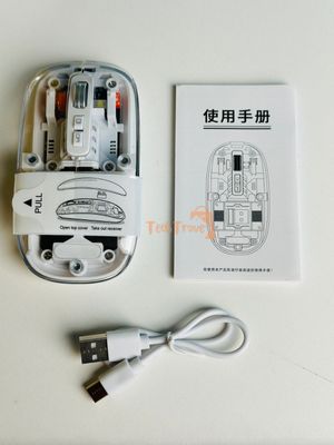 GearUP WM30 Transparent Crystal 2.4G + Bluetooth Magnetic Wireless Mouse_img_1