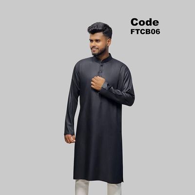 প্রিমিয়াম চিনিগুড়া সলিড পাঞ্জাবি/ কালার > Black