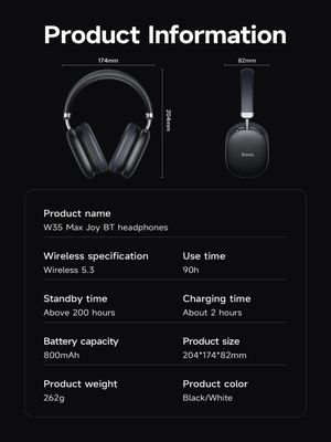 Hoco W35 Max Wireless Headphones (90 hours)_img_5