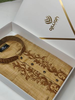 Golden Leaf Embroidery Panjabi_img_0